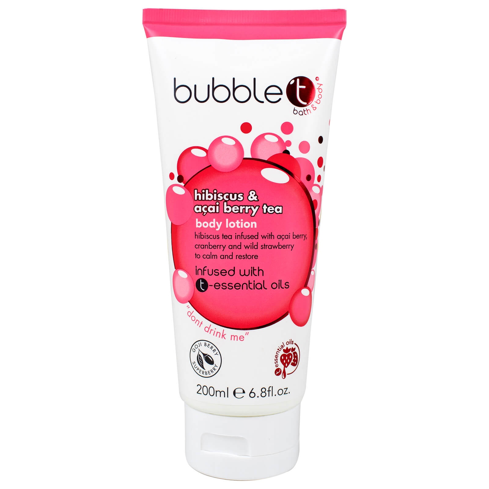 slide 1 of 1, Bubble T Hibiscus & Acai Berry Tea Body Lotion, 6.8 oz