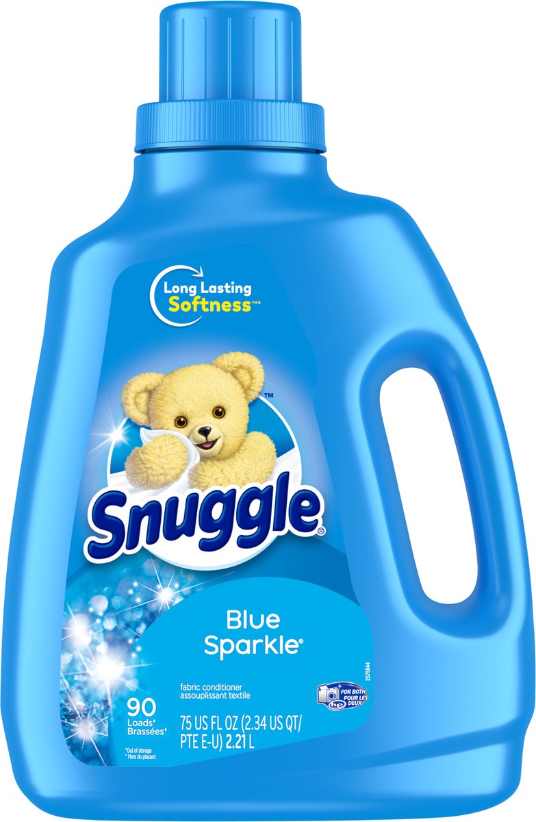 slide 4 of 7, Snuggle Fabric Softener Liquid, Blue Sparkle, 75 Ounce, 90 Loads, 75 fl oz