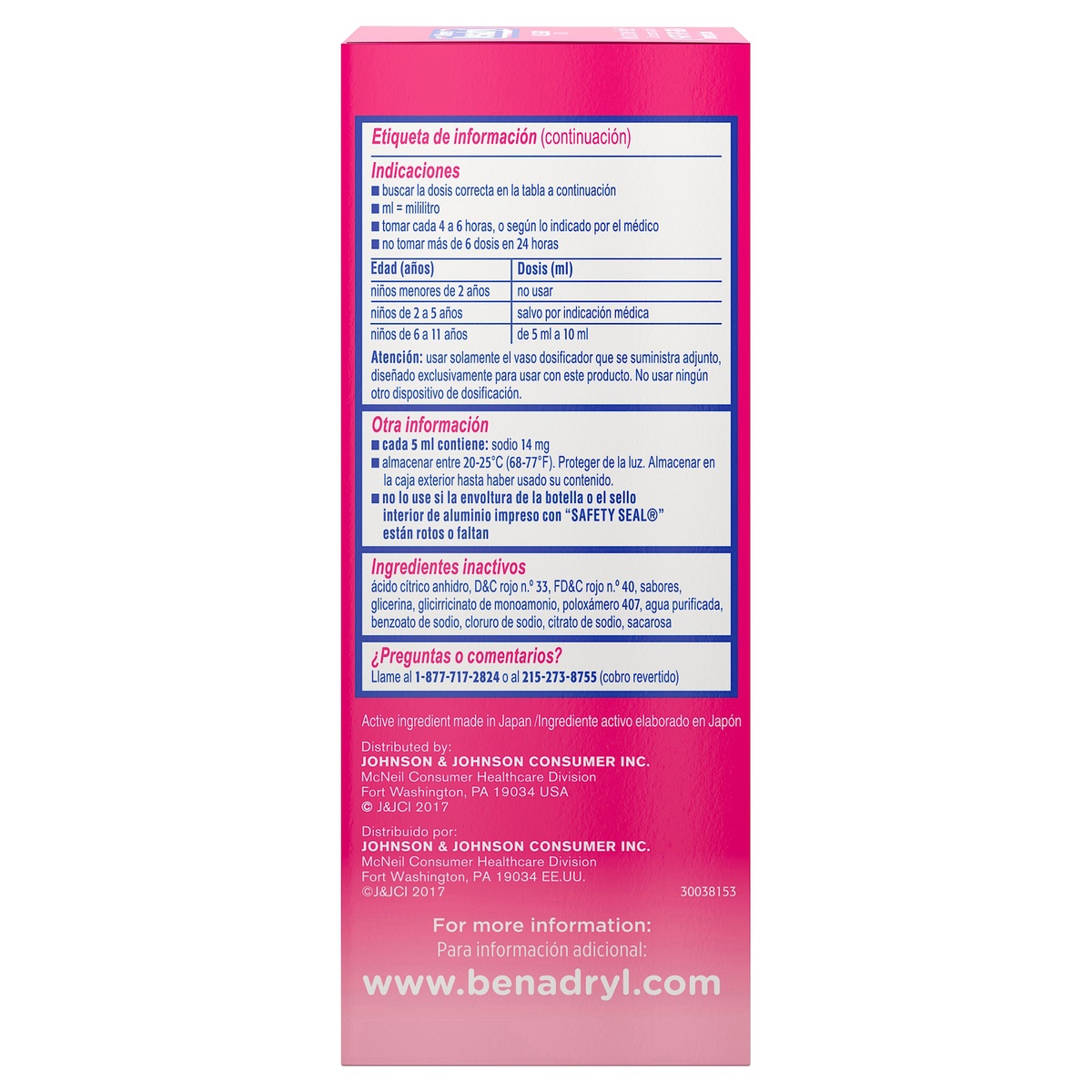 slide 3 of 5, Benadryl Allergy Relief Liquid Medicine with Diphenhydramine HCl, Kids' Allergy Syrup for Allergy Symptoms Like Runny Nose, Itchy Eyes & More, Cherry Flavor, 4 fl oz