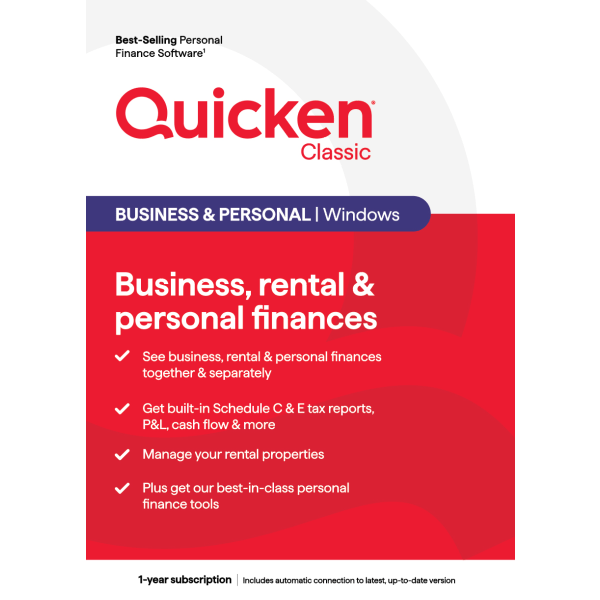 slide 1 of 5, Quicken Home & Business Personal Finance Software, 1-Year Subscription, 1 ct
