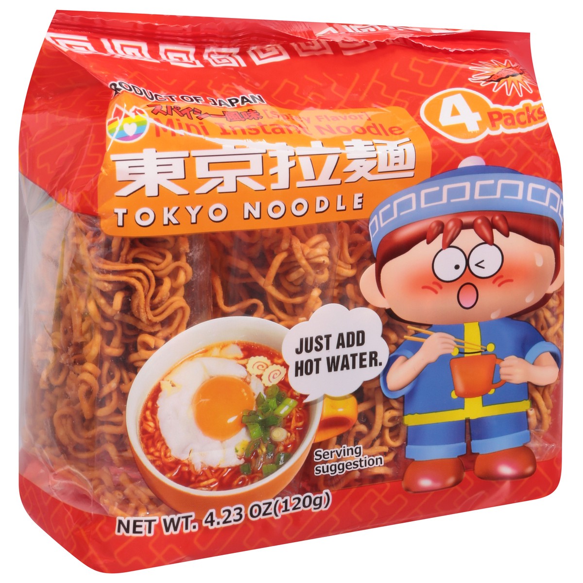 slide 2 of 9, Tokyo Noodle 4 Packs Mini Spicy Flavor Instant Noodle 4 ea, 4.23 oz