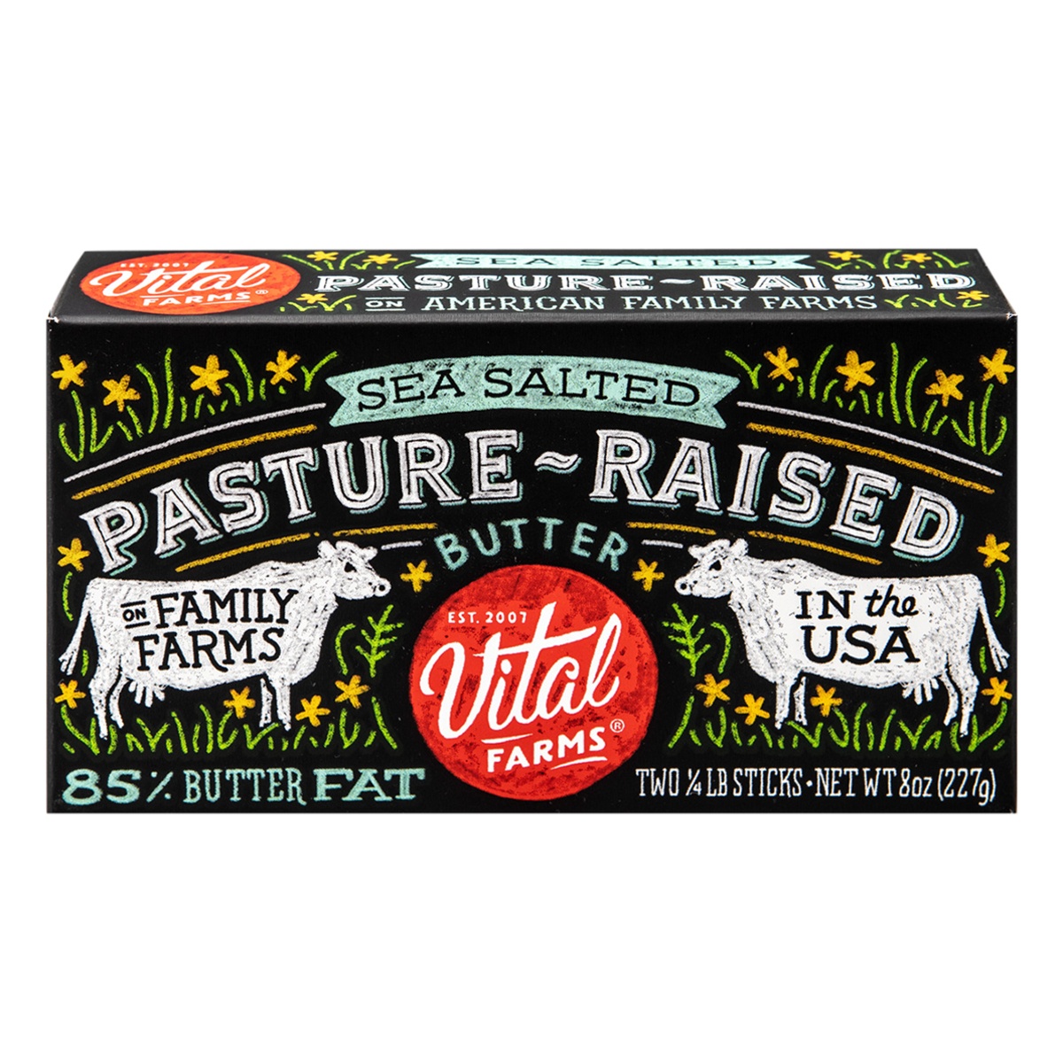slide 1 of 4, Vital Farms Sea Salted Pasture-Raised Butter, 2 ct; 4 oz