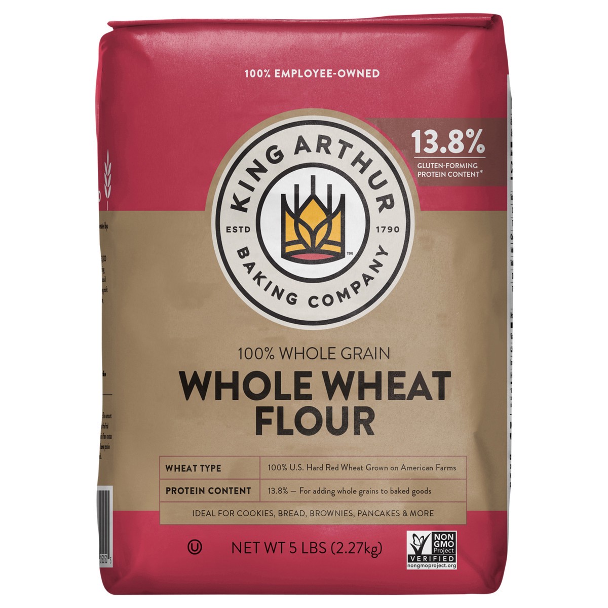 slide 1 of 5, King Arthur Whole Wheat Flour 5 lb, 5 lb