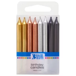 Bakery Crafts Smooth Metallic Birthday Candles