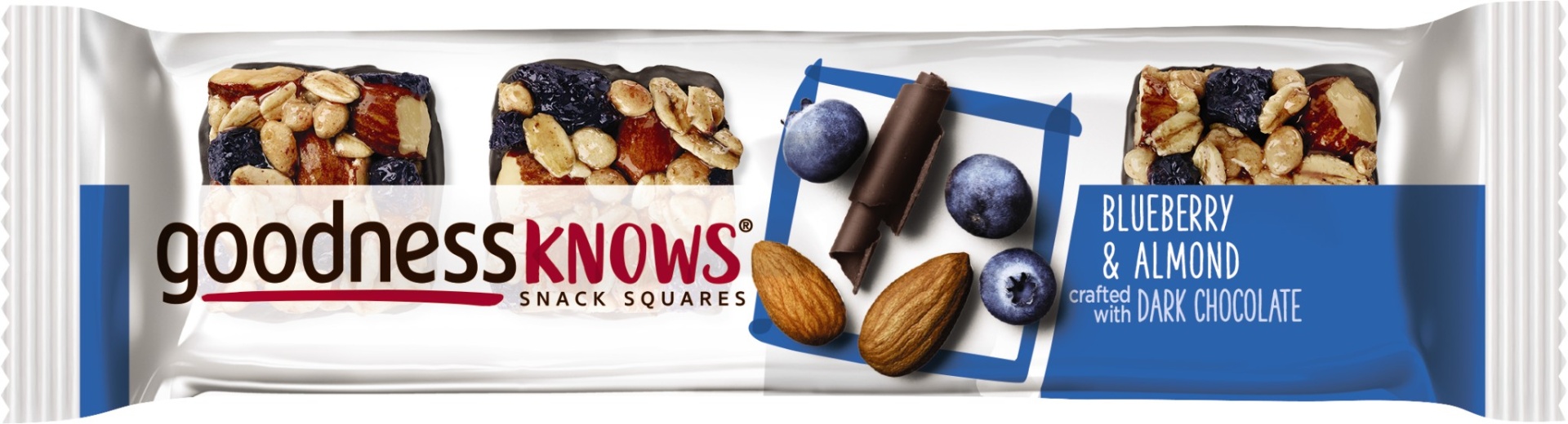 slide 1 of 6, goodnessKNOWS Blueberry, Almond and Dark Chocolate Snack Square Bar, 1 ct