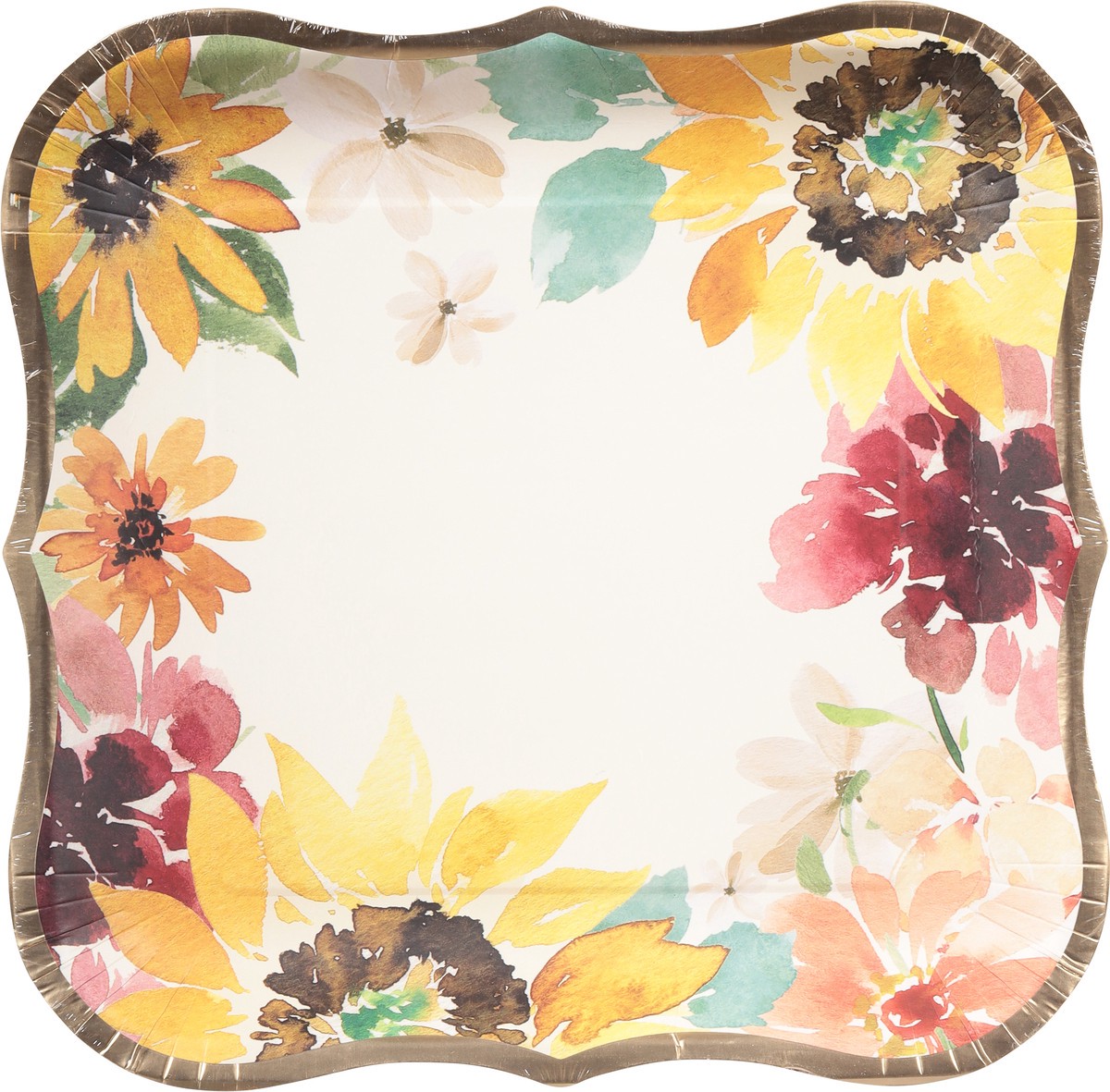 slide 4 of 12, Elegant Sunflowers Dinner Plate, 1 ct