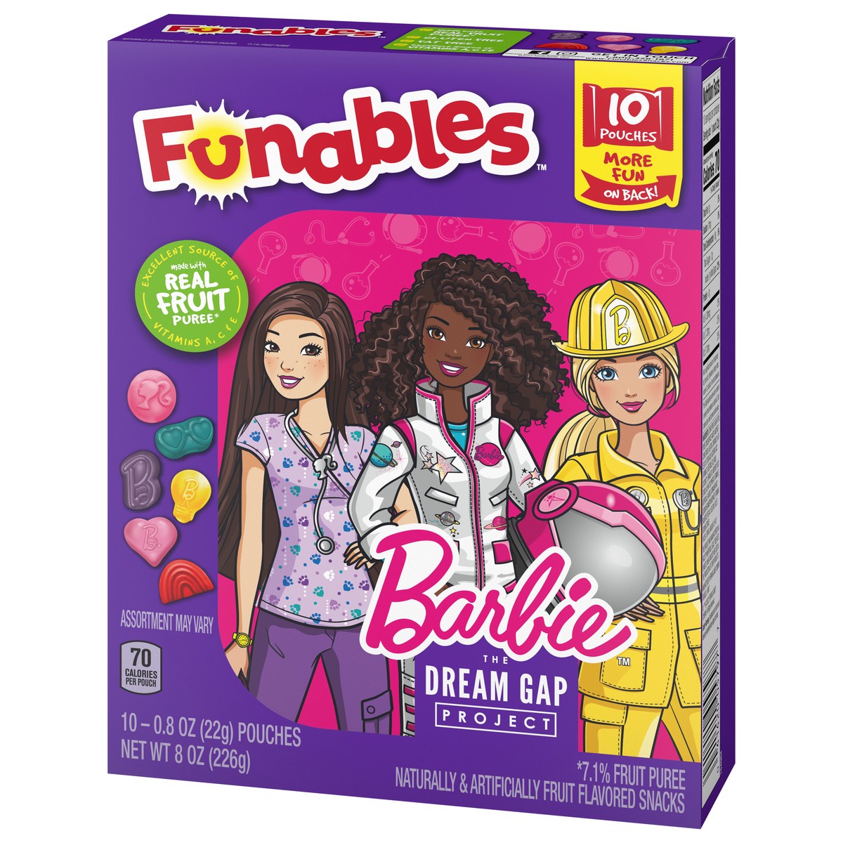 slide 11 of 11, Funables Barbie Fruit Snacks Box, 8 oz