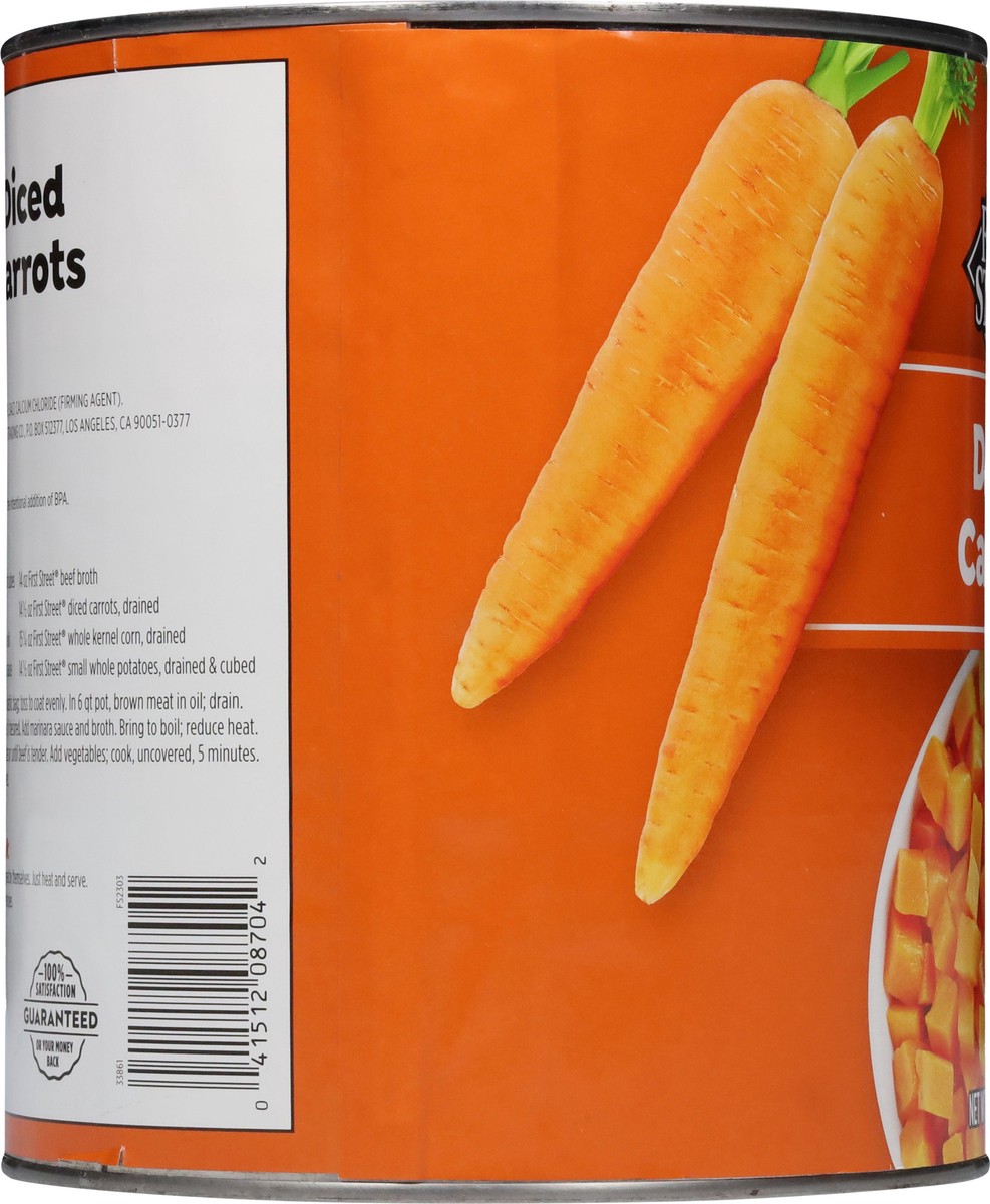 slide 6 of 15, First Street Diced Carrots, 105 oz