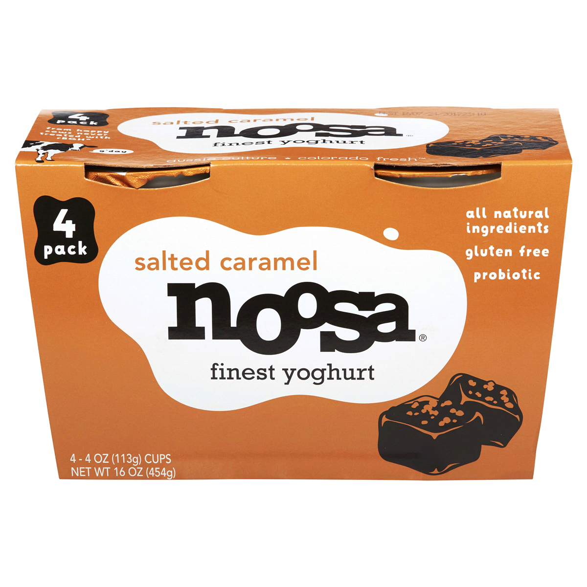 slide 1 of 2, Noosa Salted Caramel Australian Style Yogurt, 