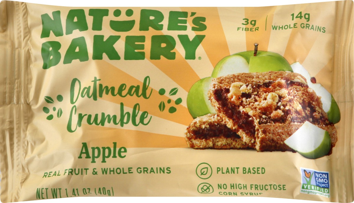 slide 2 of 9, Nature's Bakery Apple Oatmeal Crumble Bar, Breakfast Bar, 1 Each, 1.41 oz