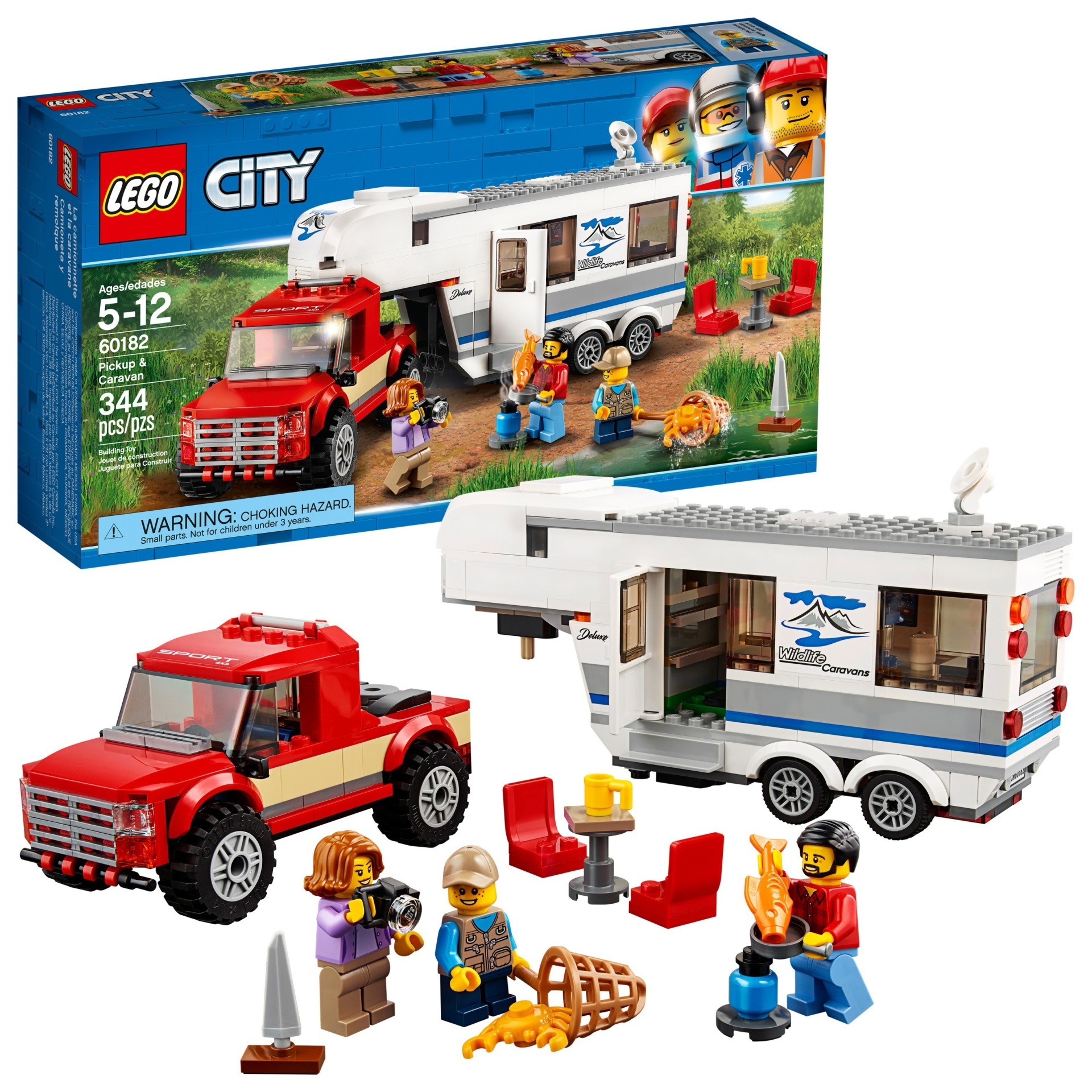 slide 1 of 1, LEGO City Great Vehicles Pickup & Caravan 60182, 1 ct