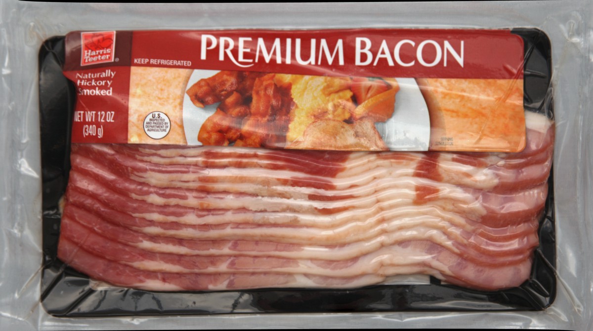 slide 3 of 6, Harris Teeter Premium Bacon Naturally Hickory Smoked, 12 oz