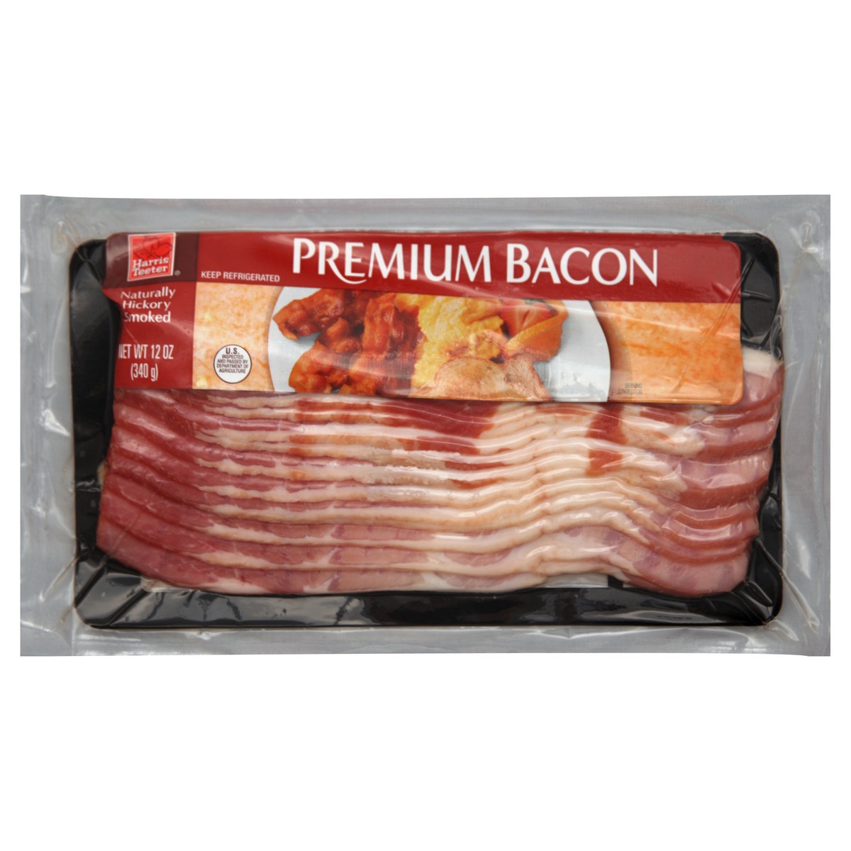 slide 6 of 6, Harris Teeter Premium Bacon Naturally Hickory Smoked, 12 oz