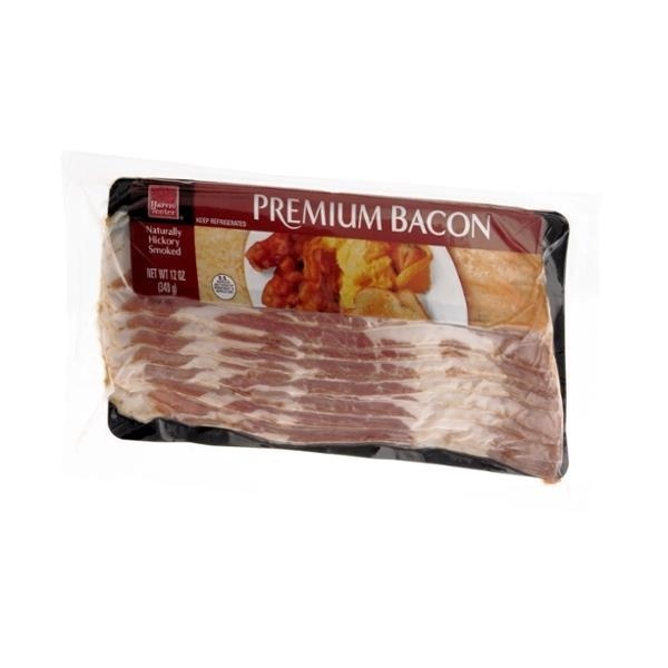 slide 1 of 1, Harris Teeter Premium Bacon Naturally Hickory Smoked, 12 oz