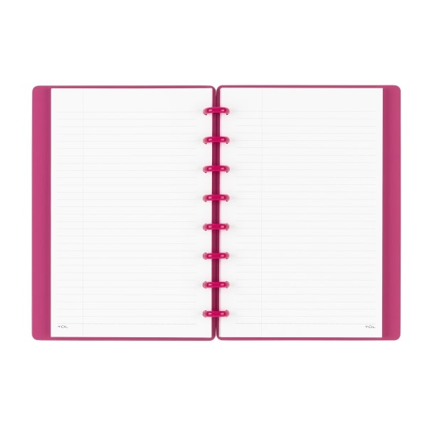 slide 2 of 3, TUL Discbound Notebook, Junior Size, 60 Pages (30 Sheets), Pink, 30 ct