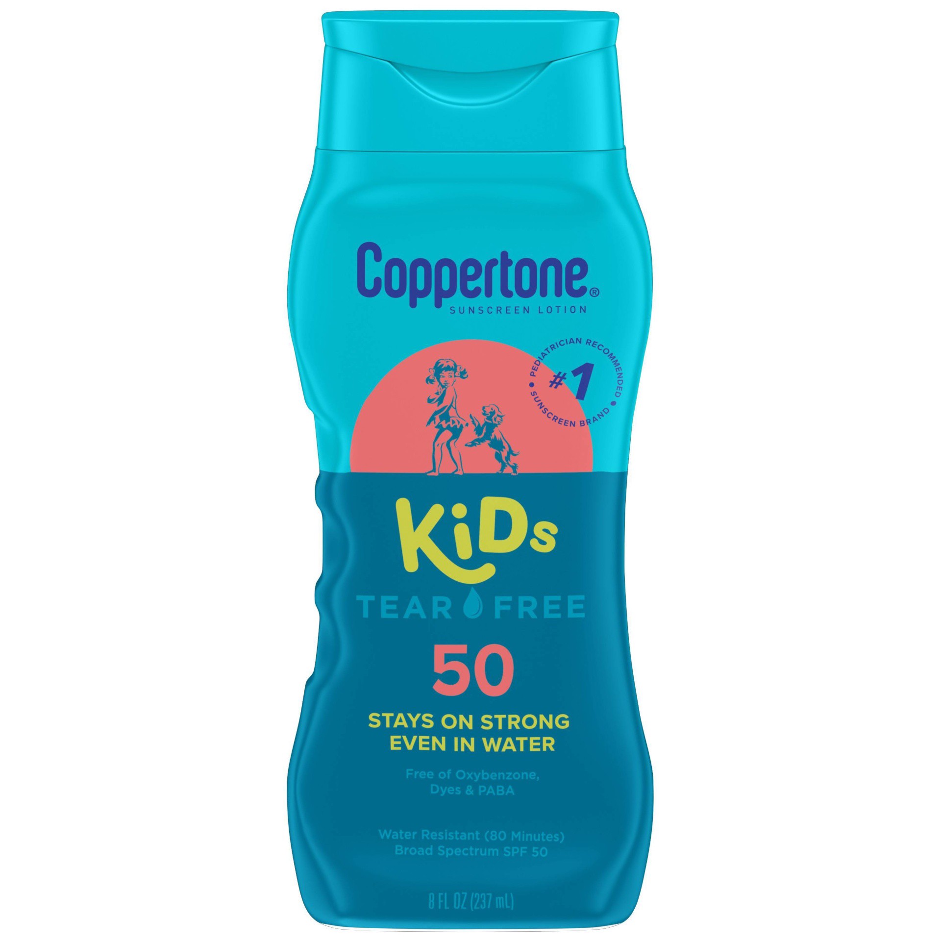 slide 1 of 4, Coppertone Broad Spectrum SPF 50 Tear Free Sunscreen Lotion 8 oz, 8 oz