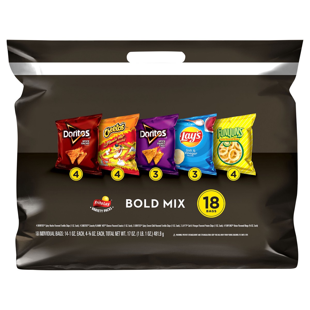 slide 1 of 4, Frito-Lay Snacks Bold Mix Variety 17 Oz 18 Count, 18 ct