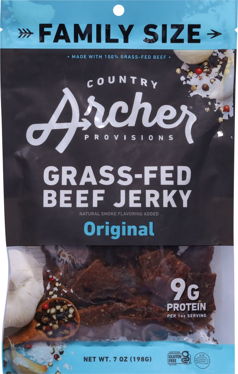 slide 11 of 14, Country Archer Provisions Grass-Fed Original Family Size Beef Jerky 7 oz, 7 oz