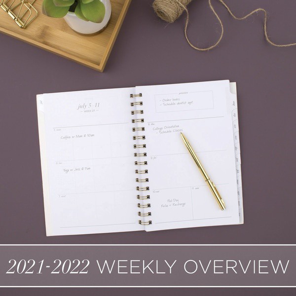 slide 6 of 10, Cambridge Workstyle Weekly/Monthly Planner, 5-1/2'' X 8-1/2'', Gray Geo, July 2021 To June 2022, 5557G-200A, 1 ct