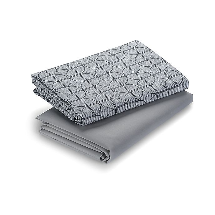 slide 1 of 1, Graco Pack'n Play Myles Playard Sheets - Grey/Black, 2 ct