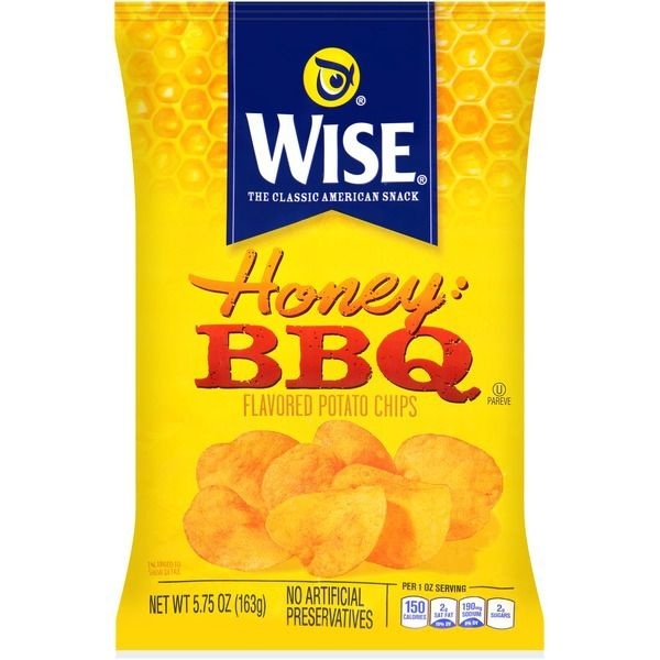 slide 1 of 1, Wise Honey BBQ Potato Chips, 5.75 oz