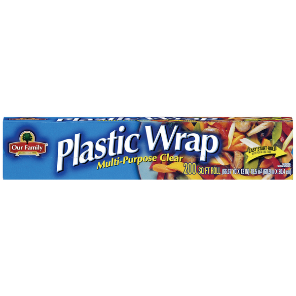 Our Family Plastic Wrap 200 Ft, Baking & Food Storage