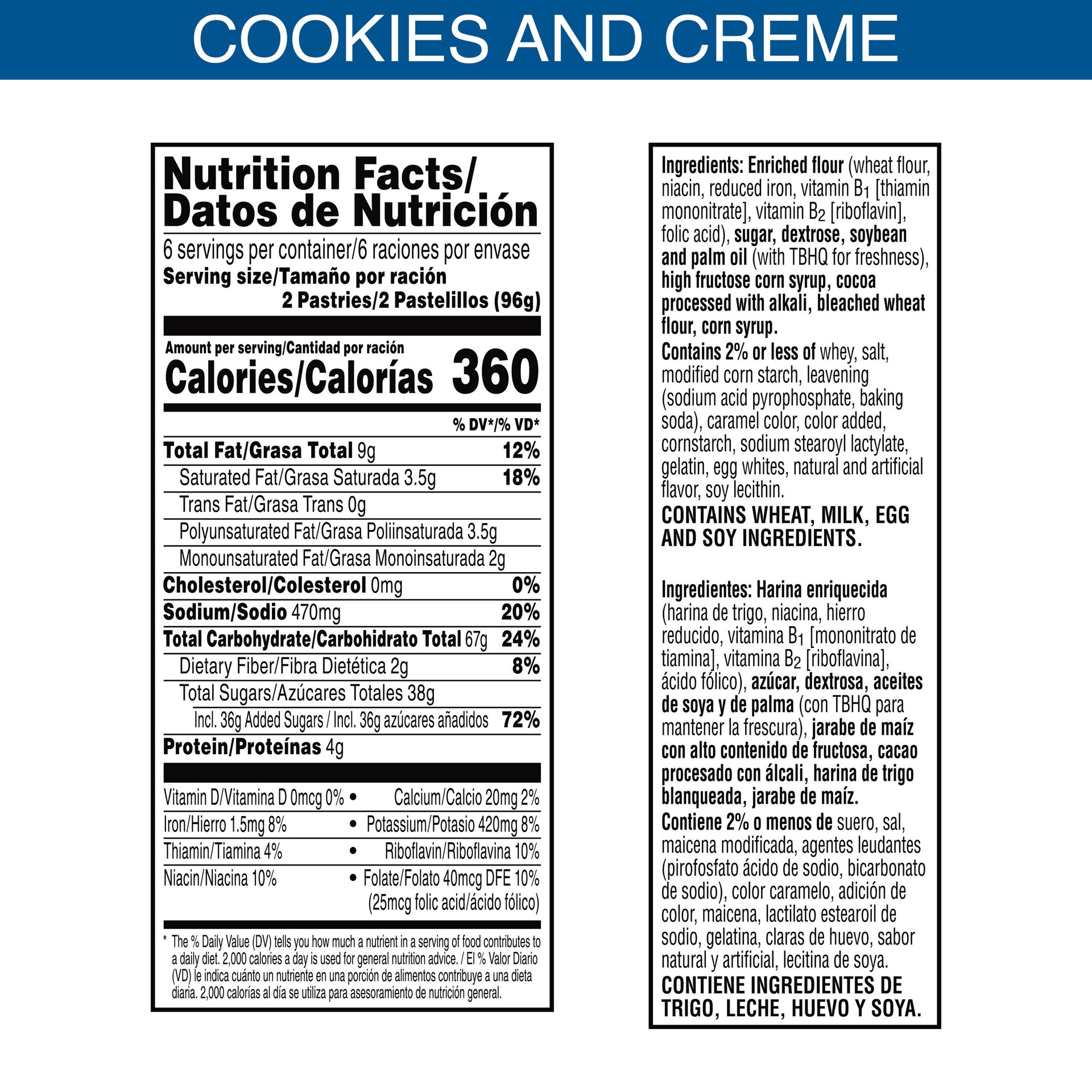 slide 4 of 5, Pop-Tarts Cookies and Creme Toaster Pastries, 20.3 oz