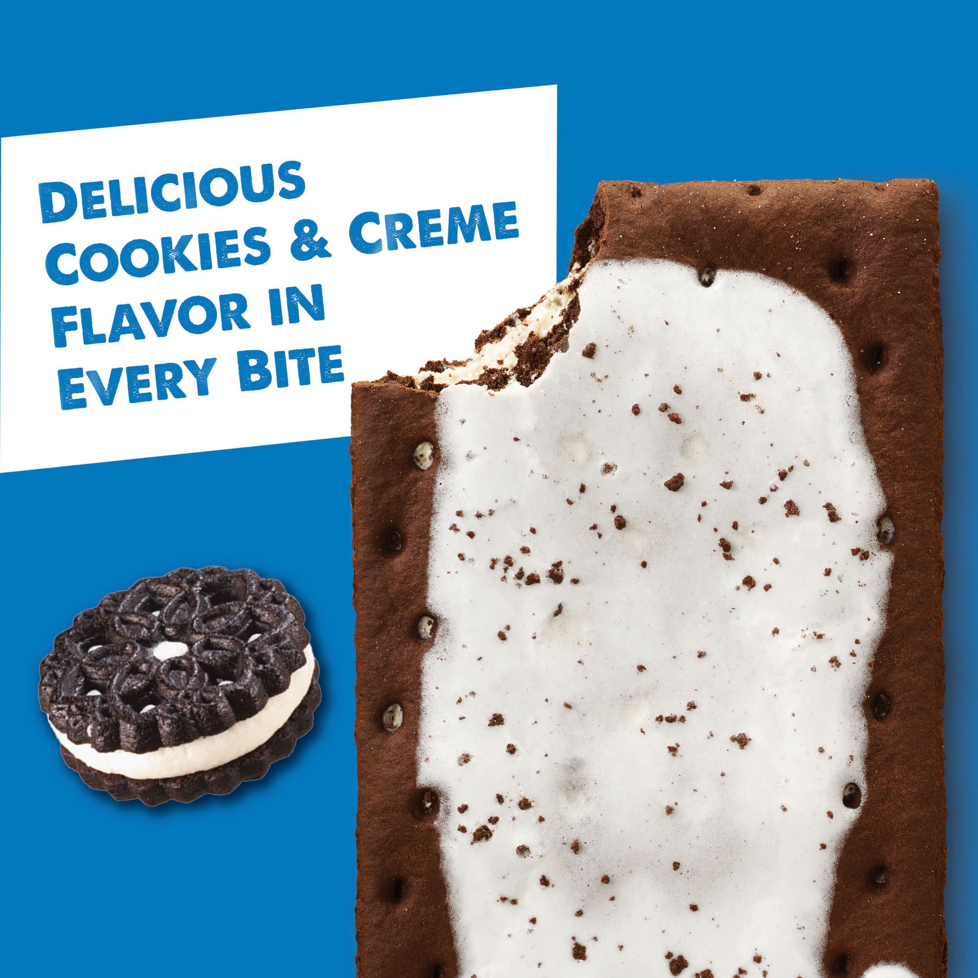 slide 3 of 5, Pop-Tarts Cookies and Creme Toaster Pastries, 20.3 oz