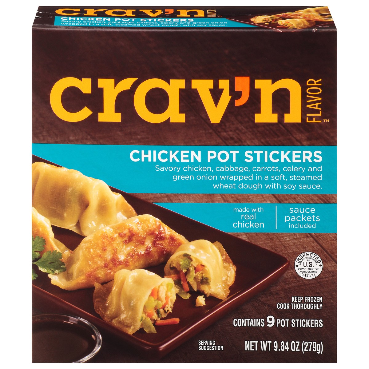 slide 1 of 11, Crav'n Flavor Chicken Pot Stickers, 9.84 oz