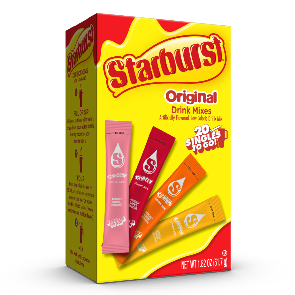 slide 1 of 1, Starburst® Original Singles To Go® Variety Pack Drink Mixes, 20 ct / 1.82 oz