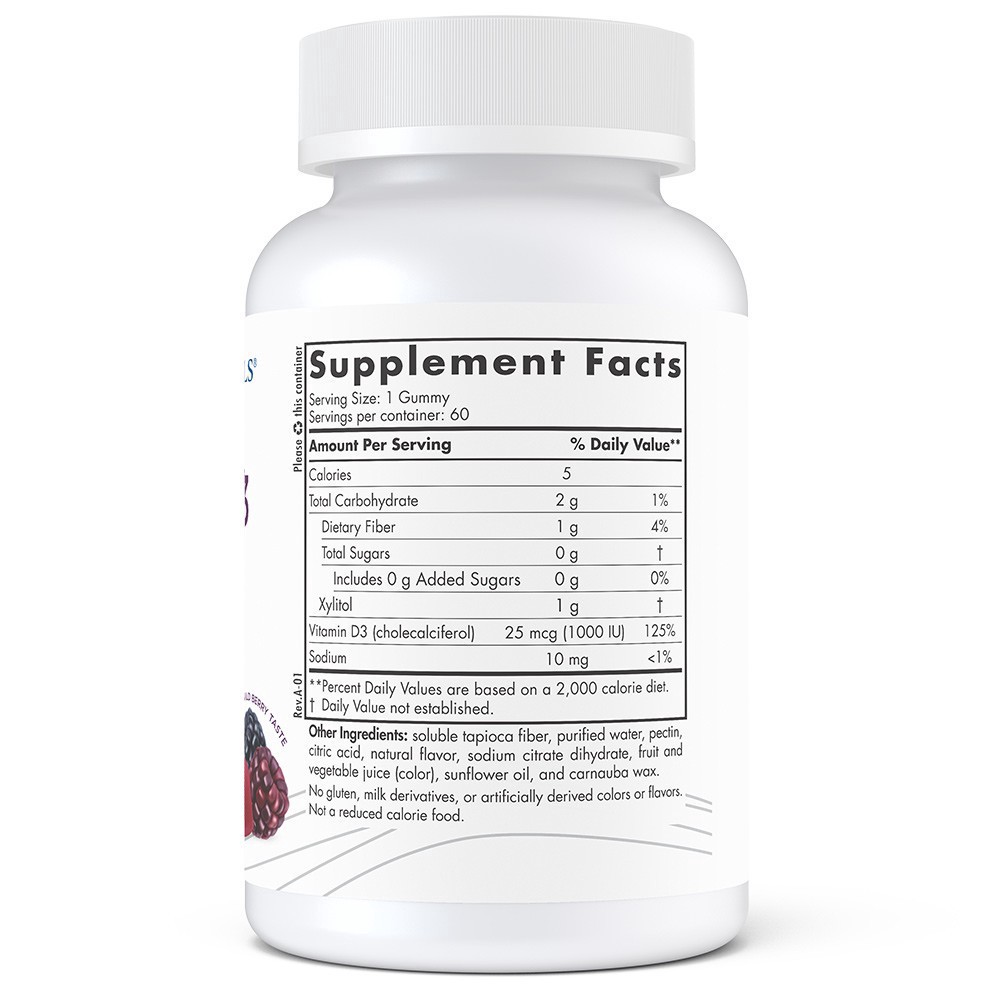 slide 4 of 4, Nordic Naturals Zero Sugar Vitamin D3 Gummies 1000 Iu Wild Berry Flavor, 60 ct