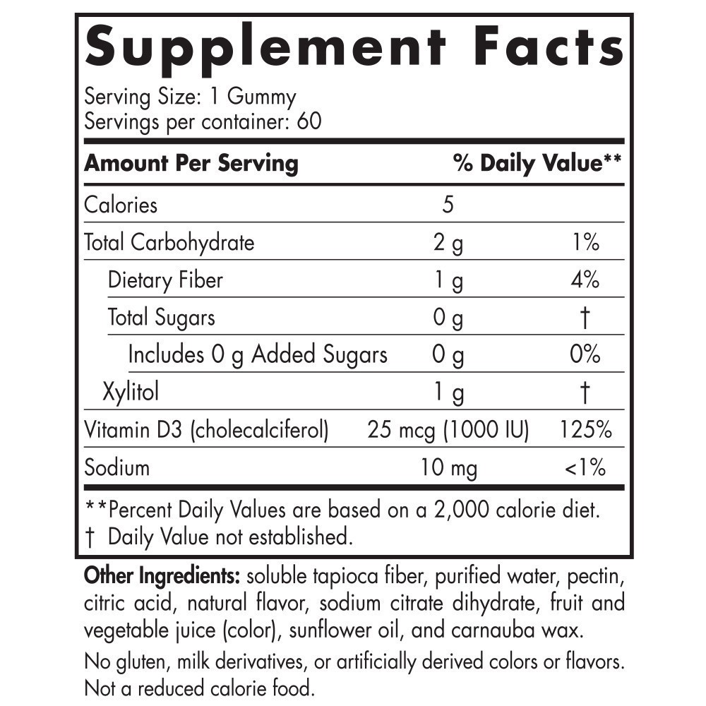 slide 3 of 4, Nordic Naturals Zero Sugar Vitamin D3 Gummies 1000 Iu Wild Berry Flavor, 60 ct