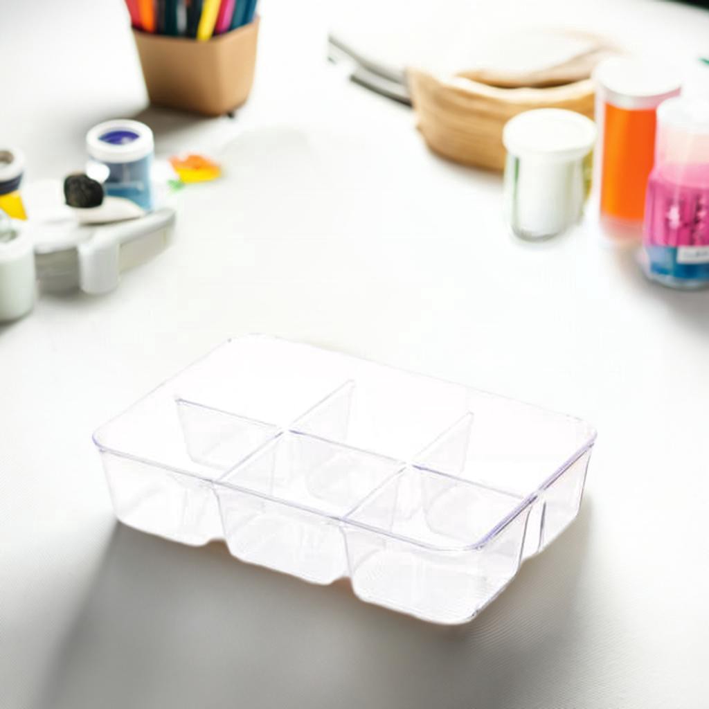 slide 2 of 5, Idesign 6 Compartment Plastic Drawer Organizer, 6.5 in x 9.5 in x 2.25 in