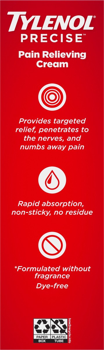 slide 7 of 7, Tylenol Precise Maximum Strength 4% Lidocaine Pain Relieving Cream, 4oz, 4 oz