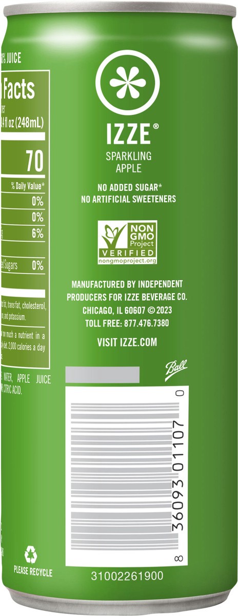 slide 8 of 12, Izze Juice Beverage, Sparkling Apple, 8.4 fl oz