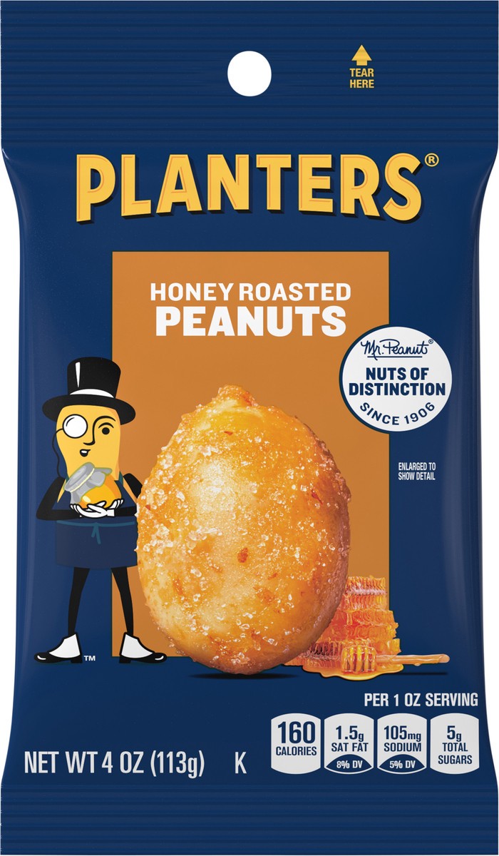 slide 1 of 7, Planters Honey Roasted Peanuts 4 oz, 4 oz