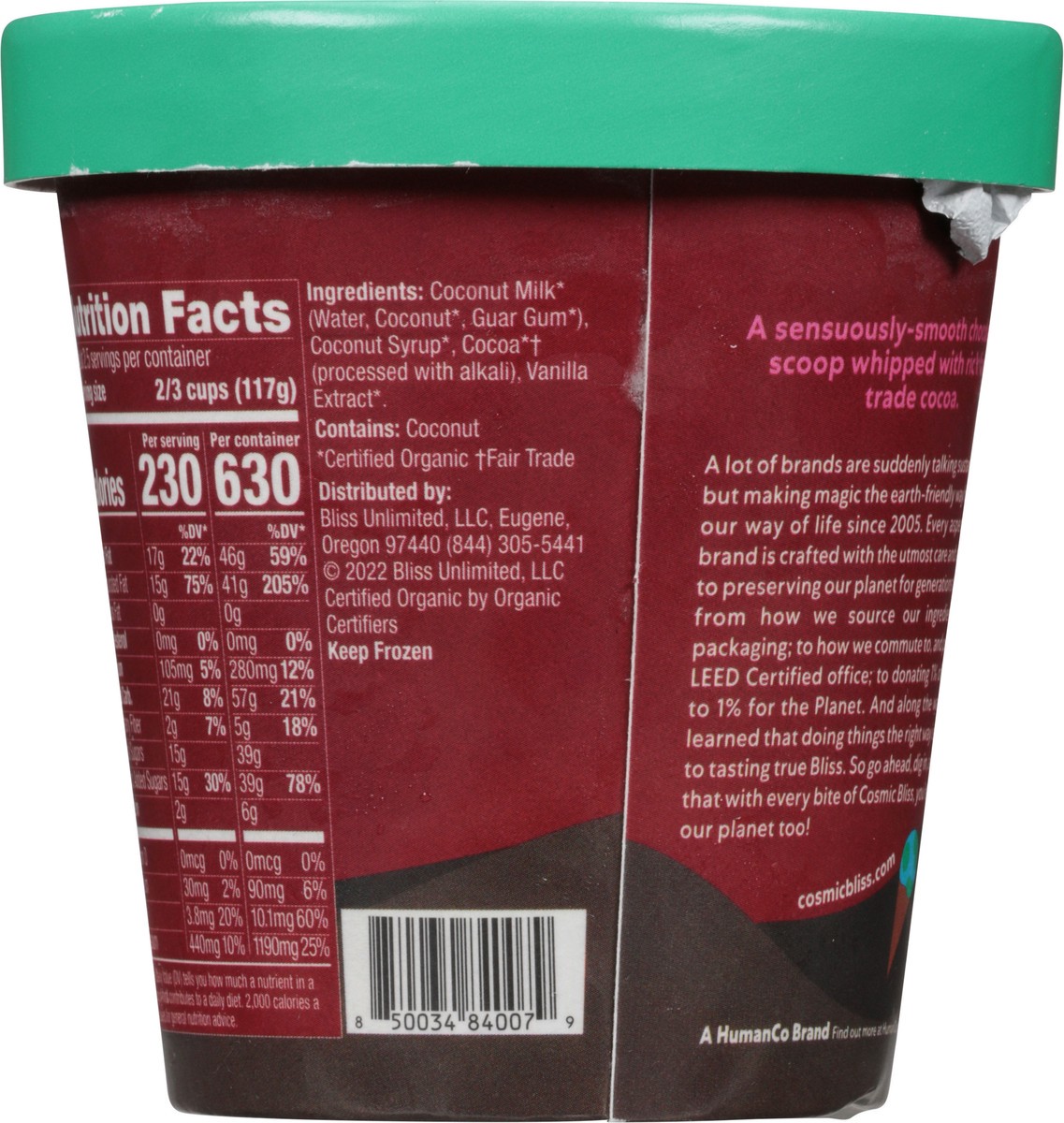 slide 12 of 14, Cosmic Bliss Organic Dark Chocolate Coconut Frozen Dessert, 14 oz