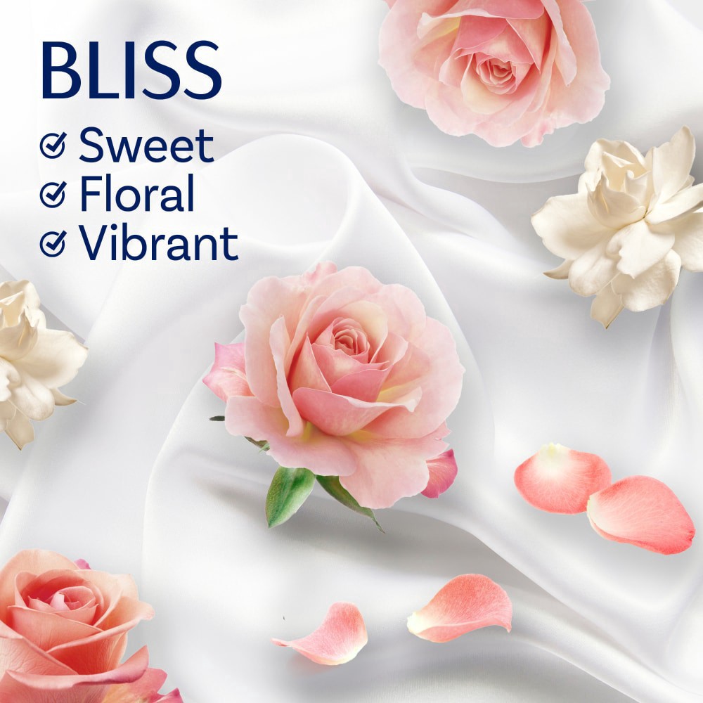 slide 5 of 6, Downy Infusions Sparkling Amber & Rose Bliss Mega Dryer Sheets, 130 ct