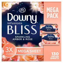 Downy Infusions Sparkling Amber & Rose Bliss Mega Dryer Sheets