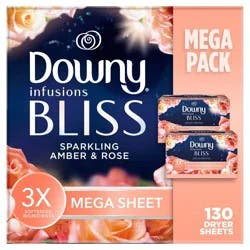 Downy Infusions Sparkling Amber & Rose Bliss Mega Dryer Sheets
