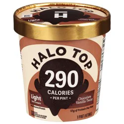 Halo Top Chocolate Vanilla Twist Light Ice Cream, 16 fl oz Pint