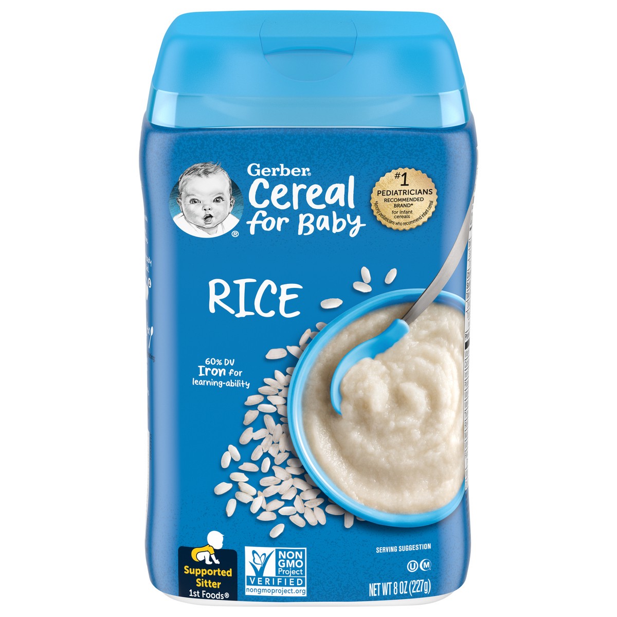 slide 1 of 5, Gerber Cereal for Baby Sitter (1st Foods) Rice 8 oz, 8 oz