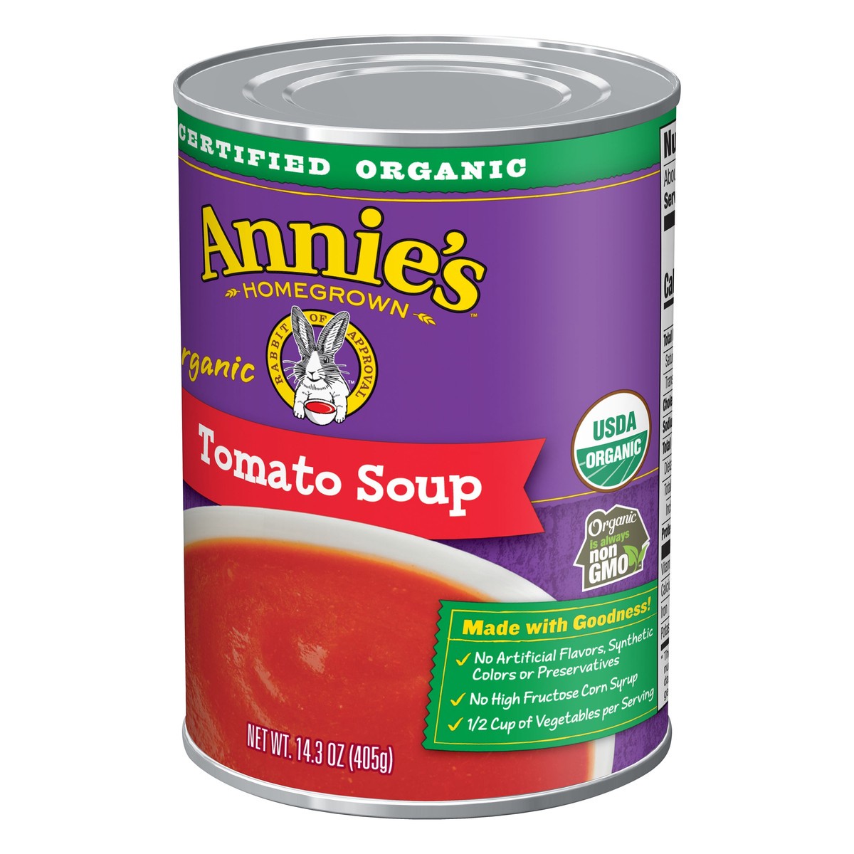 slide 5 of 9, Annie's Organic Tomato Canned Soup, Non-GMO, 14.3 ounces, 14 oz