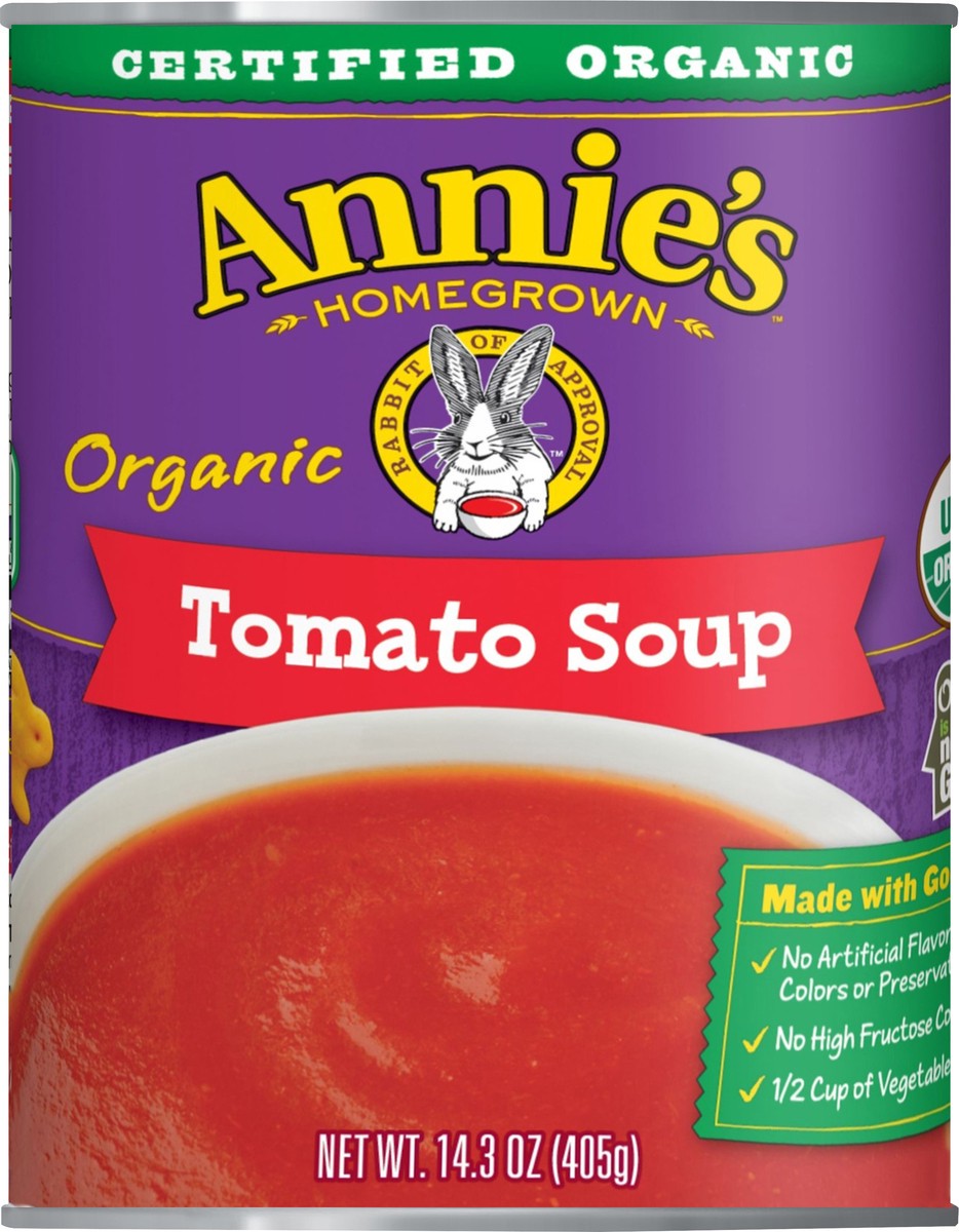 slide 9 of 9, Annie's Organic Tomato Canned Soup, Non-GMO, 14.3 ounces, 14 oz