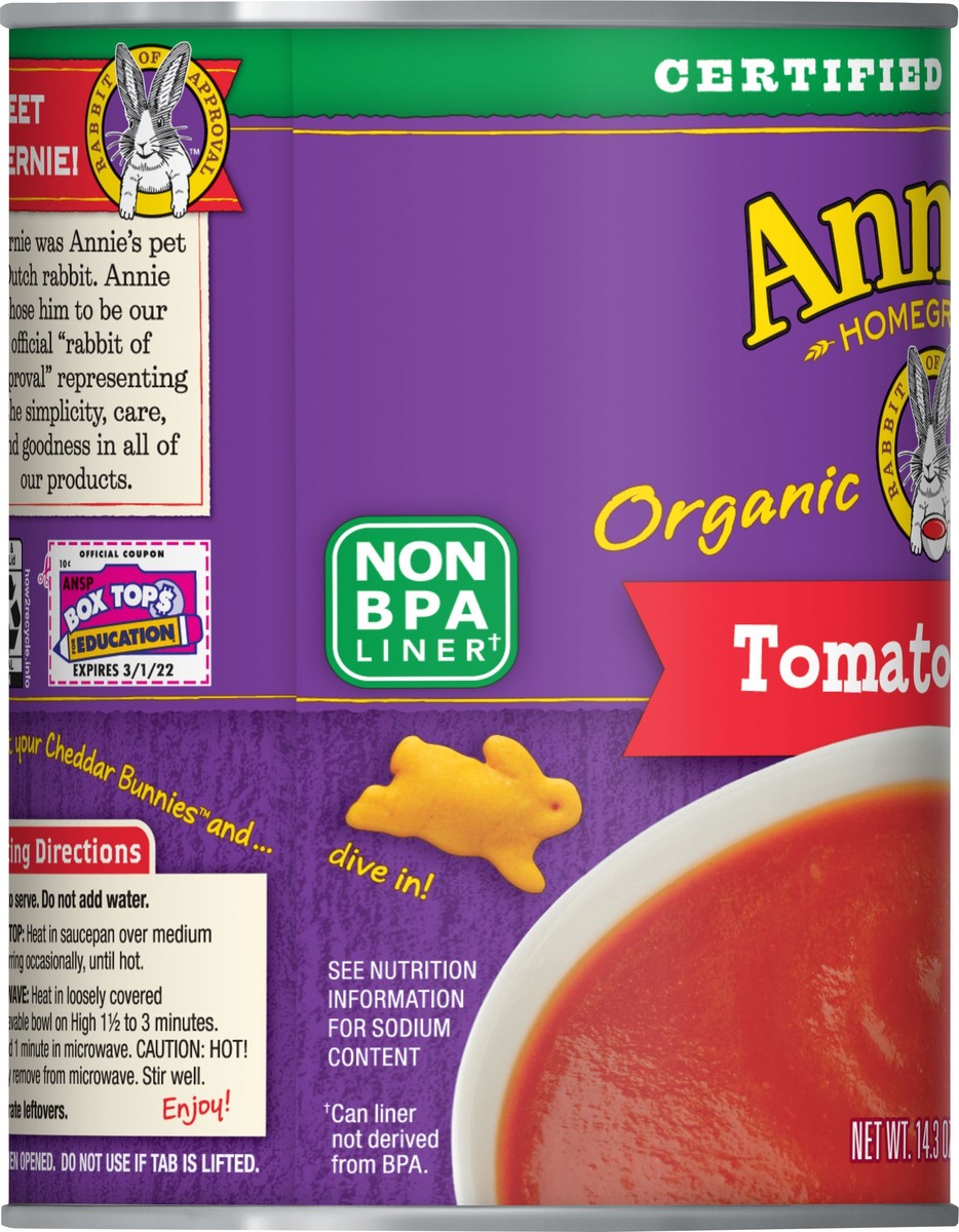 slide 4 of 9, Annie's Organic Tomato Canned Soup, Non-GMO, 14.3 ounces, 14 oz