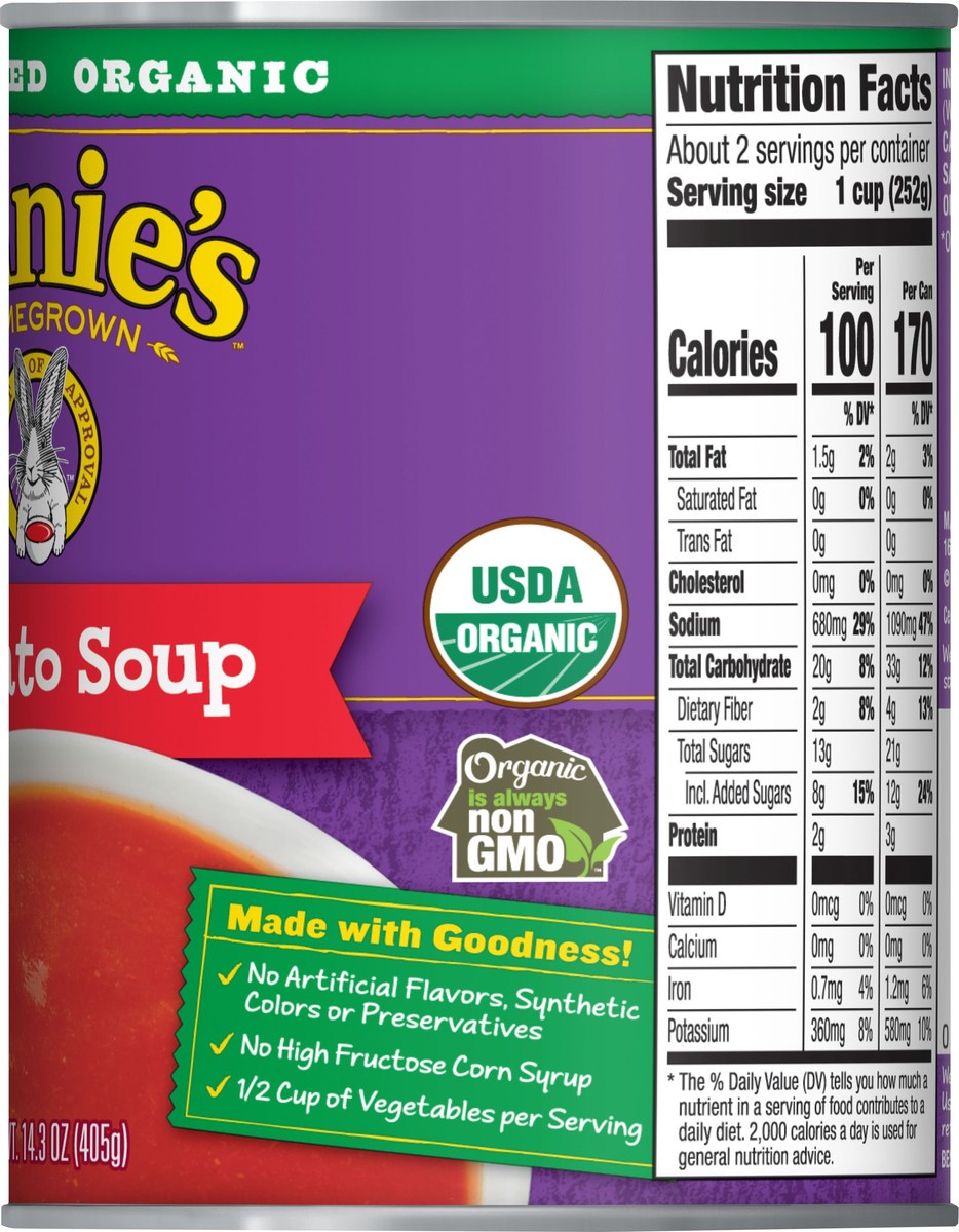 slide 7 of 9, Annie's Organic Tomato Canned Soup, Non-GMO, 14.3 ounces, 14 oz