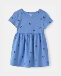 Carter's Baby Girl Seashell Short-Sleeve Dress - Blue 18M