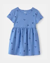 Carter's Baby Girl Seashell Short-Sleeve Dress - Blue 18M