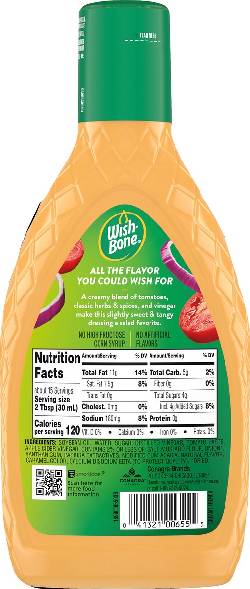 slide 9 of 12, Wish-Bone Creamy French Salad Dressing, 15 fl. oz., 15 fl oz