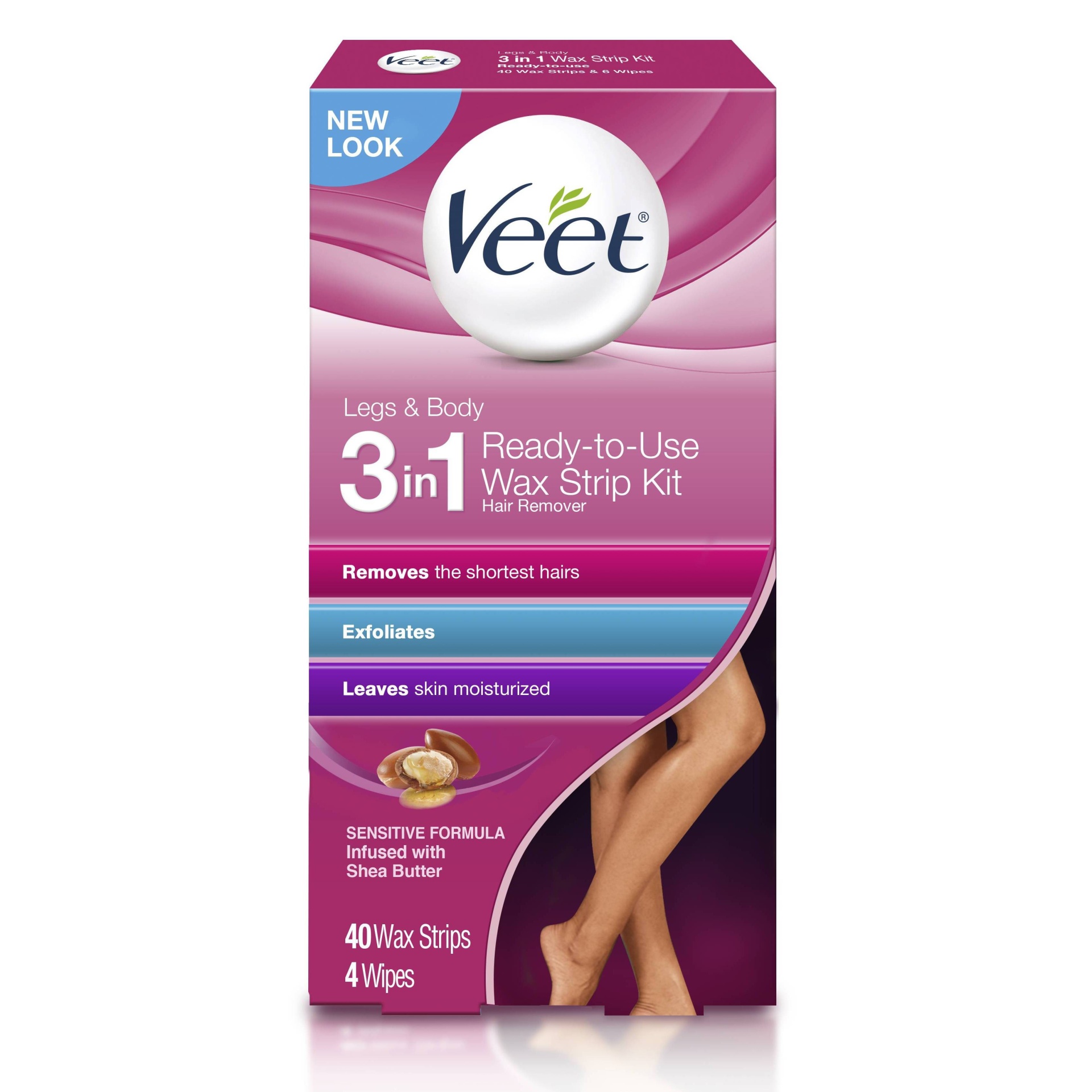 slide 1 of 4, Veet Ready-To-Use Wax Strips and Wipes - 40ct, 40 ct